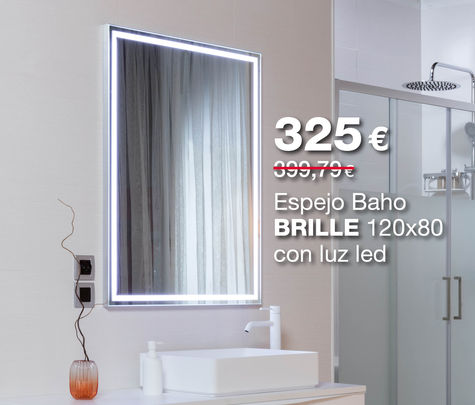 Espejo Baho BRILLE 120x80 con luz LED